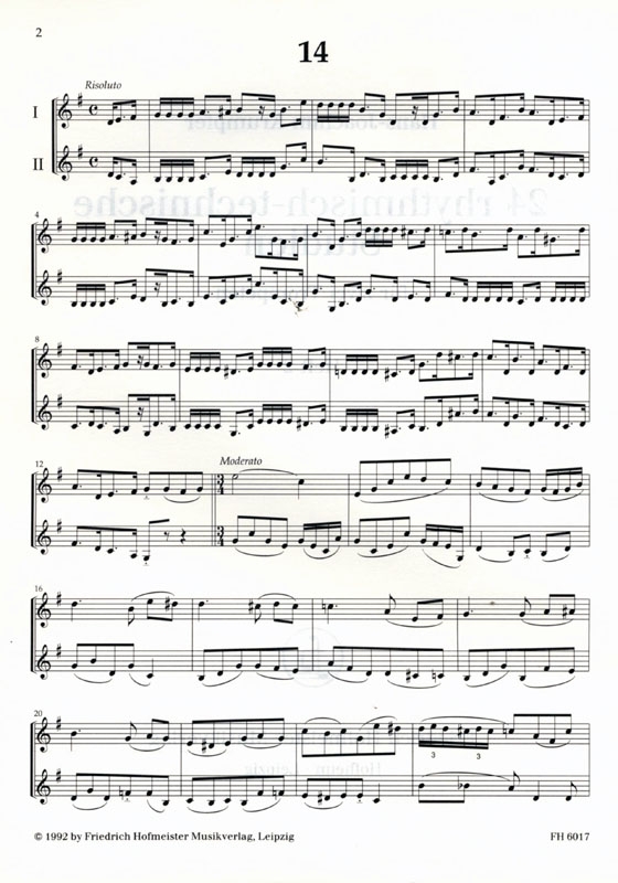 Hans-Joachim Krumpfer【24 rhythmisch-technische Studien】für zwei Trompeten , Heft 2