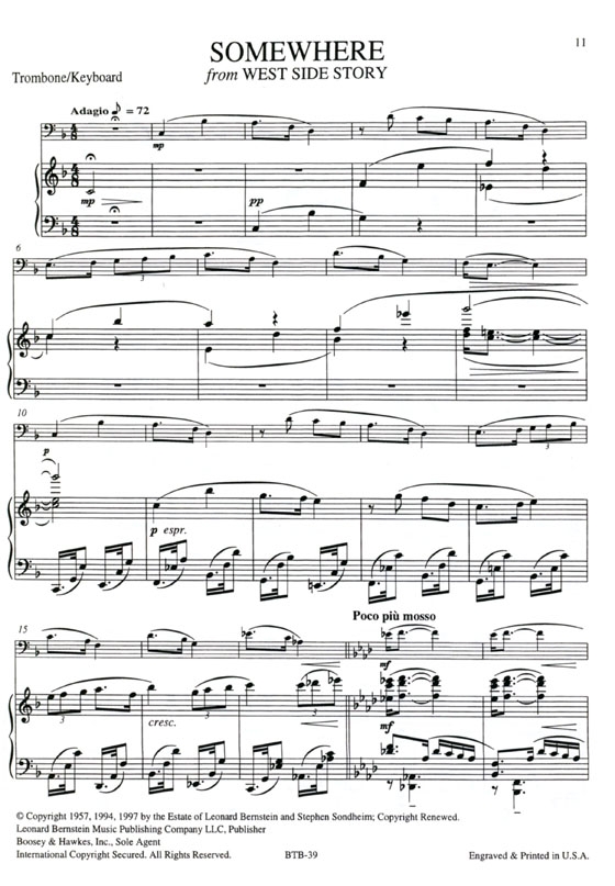 Leonard Bernstein for Trombone and Piano