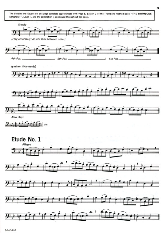 Student Instrumental Course【Studies and Melodious Etudes for Trombone】Level Two