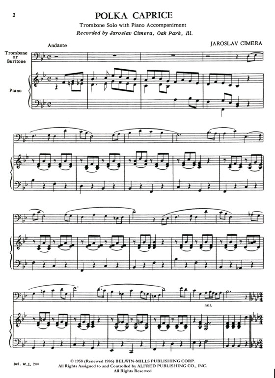 Jaroslav Cimera【Polka Caprice】 Trombone / Piano (Ⅲ) Jaroslav Cimera【Polka Caprice】 Trombone / Piano (Ⅲ)