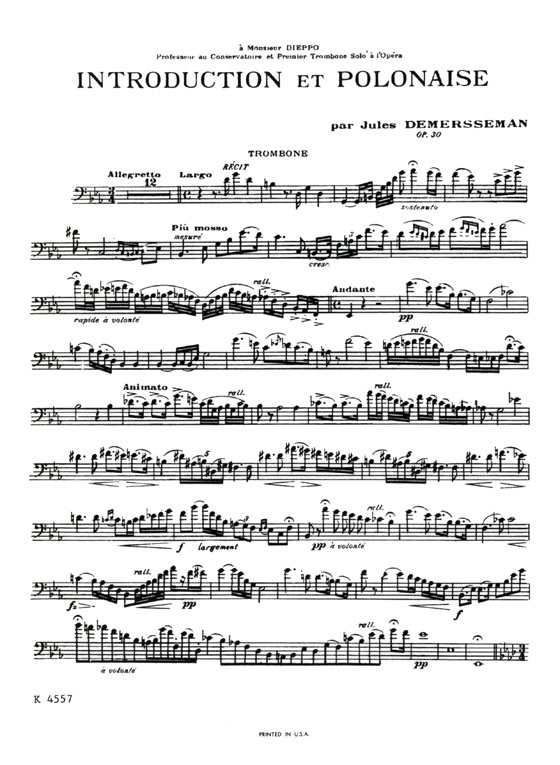 Demersseman【Introduction and Polonaise , Opus 30】for Trombone and Piano