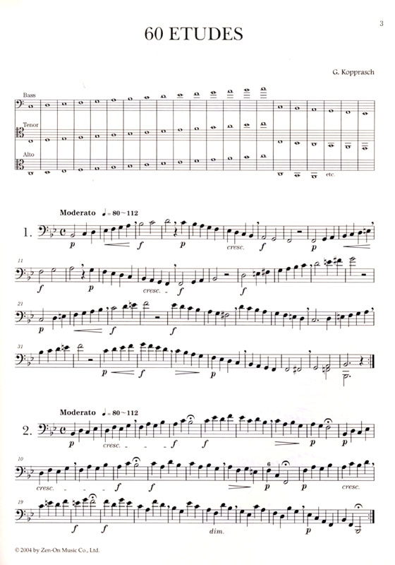 Kopprasch【60 Etudes】for Trombone