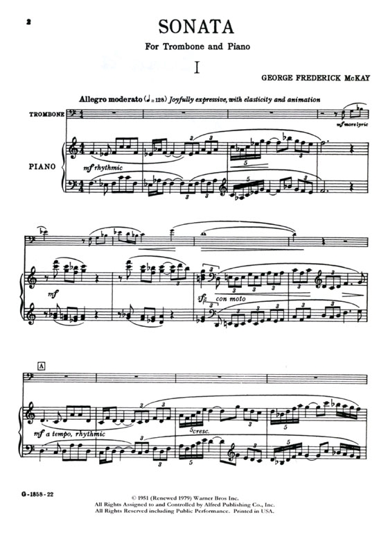 Mckay【Sonata】for Trombone and Piano