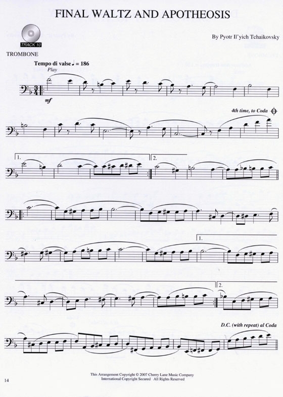 Tchaikovsky's The Nutcracker【CD+樂譜】for Trombone