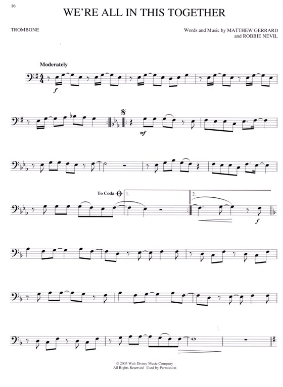 High School Musical for Trombone
