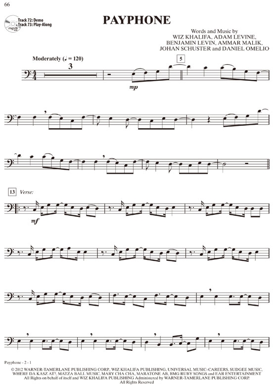Ultimate Pop & Rock Instrumental Solos【CD+樂譜】for Trombone, Level 2-3 Ultimate Pop & Rock Instrumental Solos【CD+樂譜】for Trombone, Level 2-3