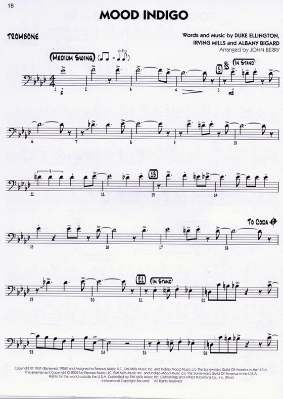 Duke Ellington for【Trombone】Big Band Play-Along , Volume 3