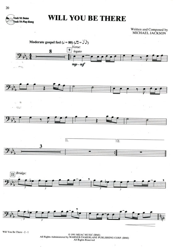 Michael Jackson【CD+樂譜】Instrumental Solos for Trombone , Level 2-3 Michael Jackson【CD+樂譜】Instrumental Solos for Trombone , Level 2-3
