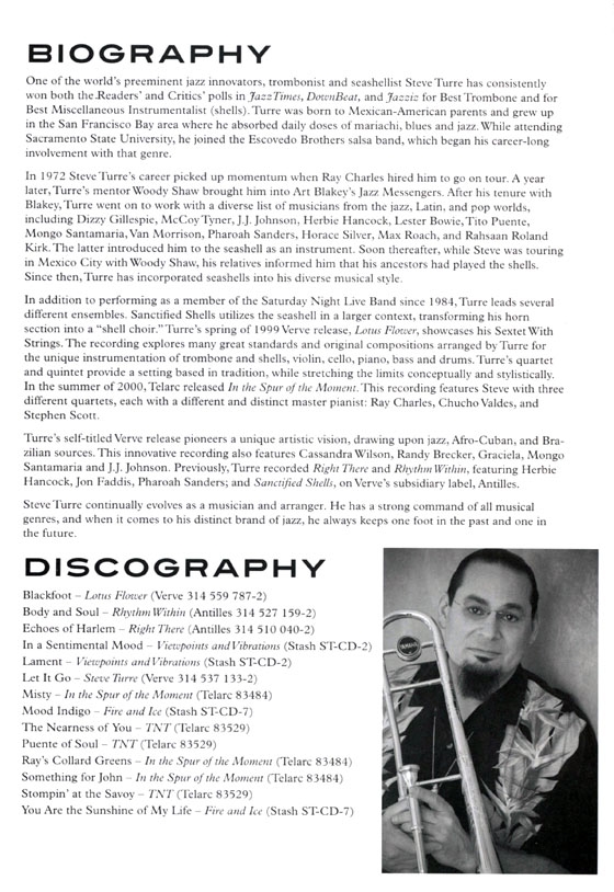 The Steve Turre Collection【14 Authentic Transcriptions】for Trombone
