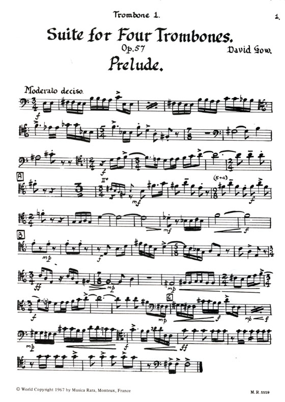 David Gow【Suite , Op. 57】for Four Trombones