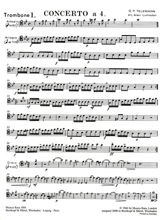 Georg Philipp Telemann【Concerto a 4】for Trombones