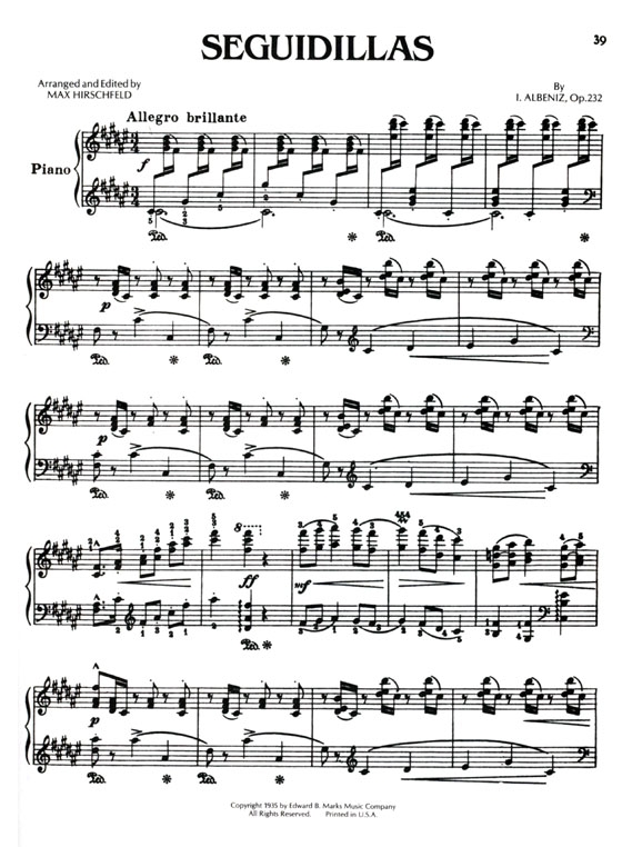 Isaac Albéniz【masterpieces】selected compositions for piano solo