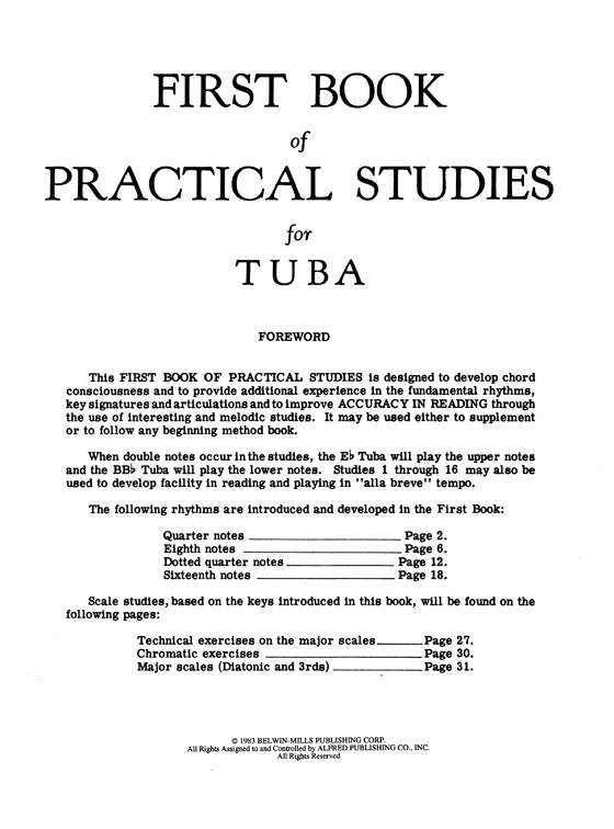 First Book of Practical Studies for Tuba