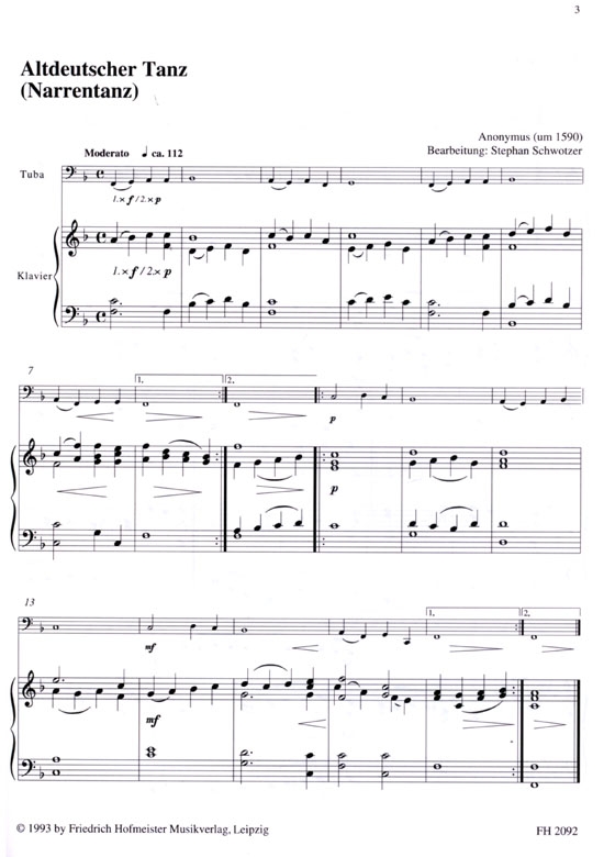 Zum Üben Und Vorspielen B-Tuba und Klavier Zum Üben Und Vorspielen B-Tuba und Klavier