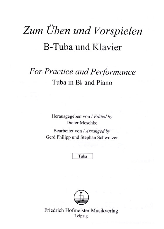 Zum Üben Und Vorspielen B-Tuba und Klavier