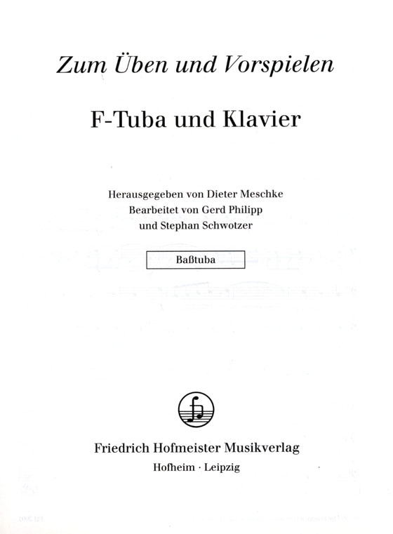 Zum Üben Und Vorspielen F-Tuba und Klavier