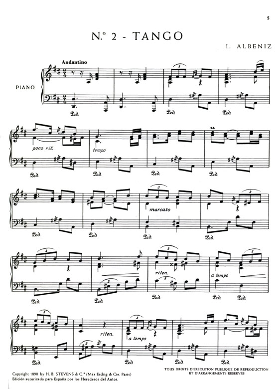 Albeniz【España】Seis Hojas De Album , Op. 165 for Piano