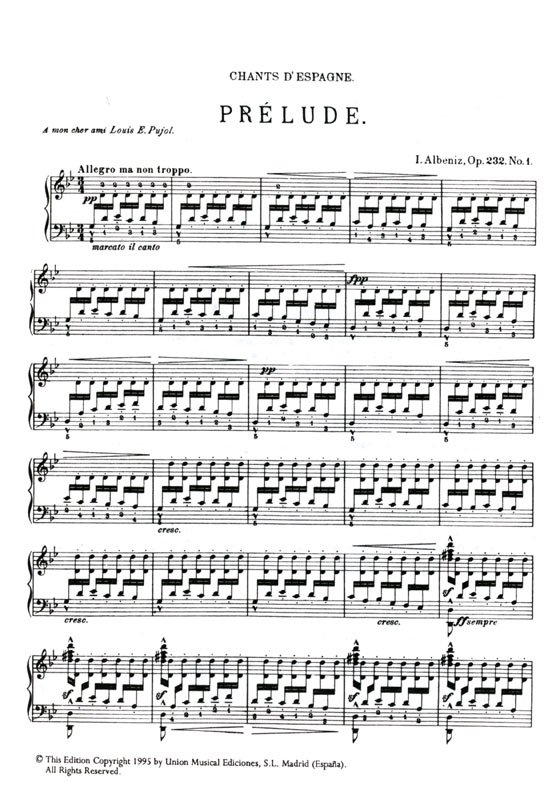 Isaac Albéniz【Cantos De España , Opus 232】Para Piano