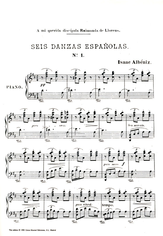 Isaac Albeniz【Seis Danzas Españolas】Para Piano