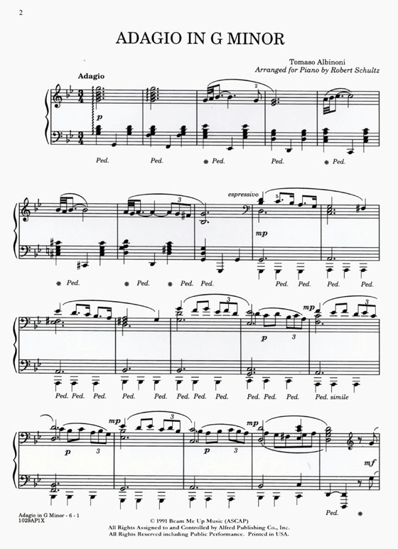 Tomaso Albinoni【Adagio in G Minor】Arranged for Piano