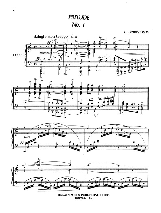 Arensky【Twenty Four Morceau Characteristiques , Op. 36】Piano Solo