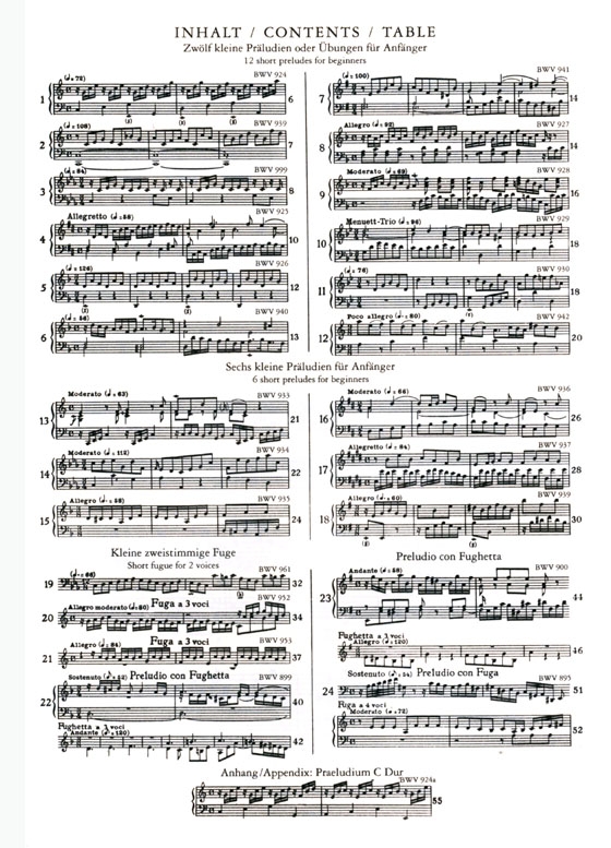 J.S. Bach【Kleine Präludien und Fughetten】for Piano