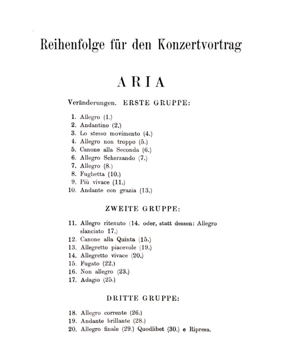 J.S. Bach【Klavierwerke Bousoni-Ausgabe , Band XV】Goldberg-Variationen , BWV 988