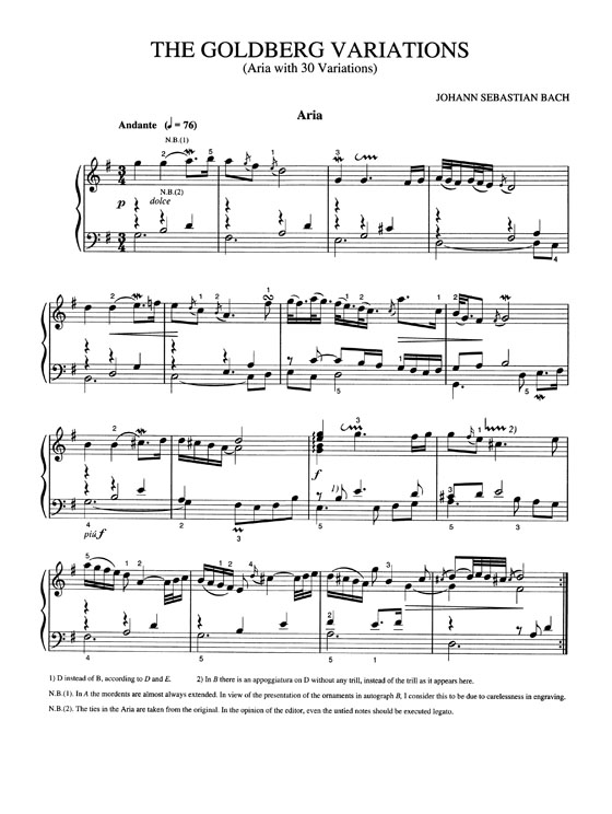 J.S. Bach【Goldberg Variations】for Piano
