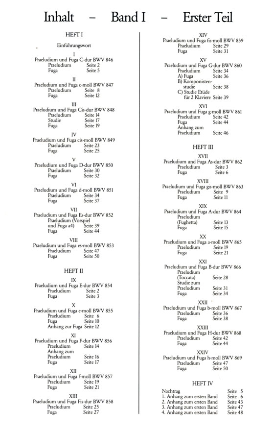 J.S. Bach【Klavierwerke Bousoni-Ausgabe , Band Ⅰ】Das Wohltemperierte Klavier, Ersten Teil, Heft 1: BWV 846-853