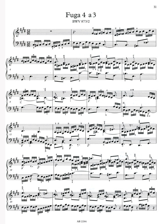 J.S. Bach【The Well-Tempered Clavier , Part Ⅱ】BWV 870-893
