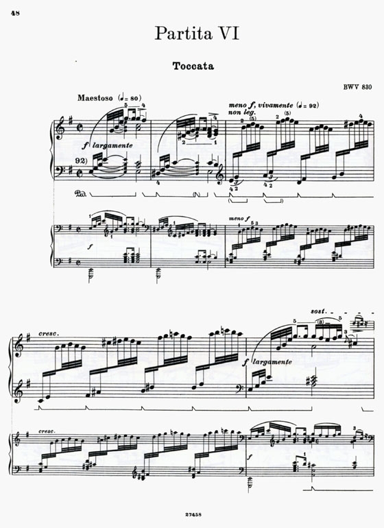 J.S. Bach【Klavierwerke Bousoni-Ausgabe , Band X】 Partiten Nr. 4-6 , BWV 828-830