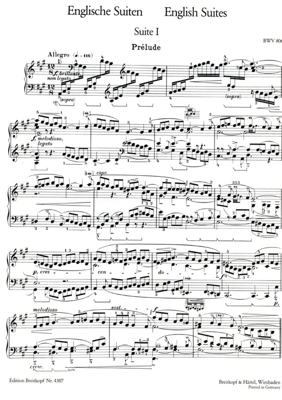 J.S. Bach【Klavierwerke Bousoni-Ausgabe , Band Ⅶ】Englische Suiten Nr.1-3 ,BWV 806-808