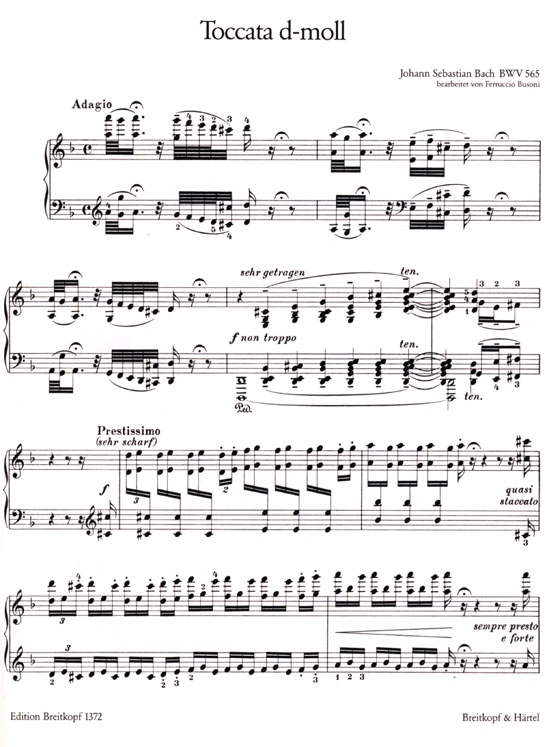 Bach-Busoni【Toccata d-moll , BWV 565】für Klavier