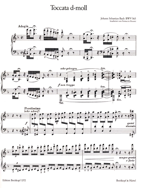 Bach-Busoni【Toccata d-moll , BWV 565】für Klavier Bach-Busoni【Toccata d-moll , BWV 565】für Klavier