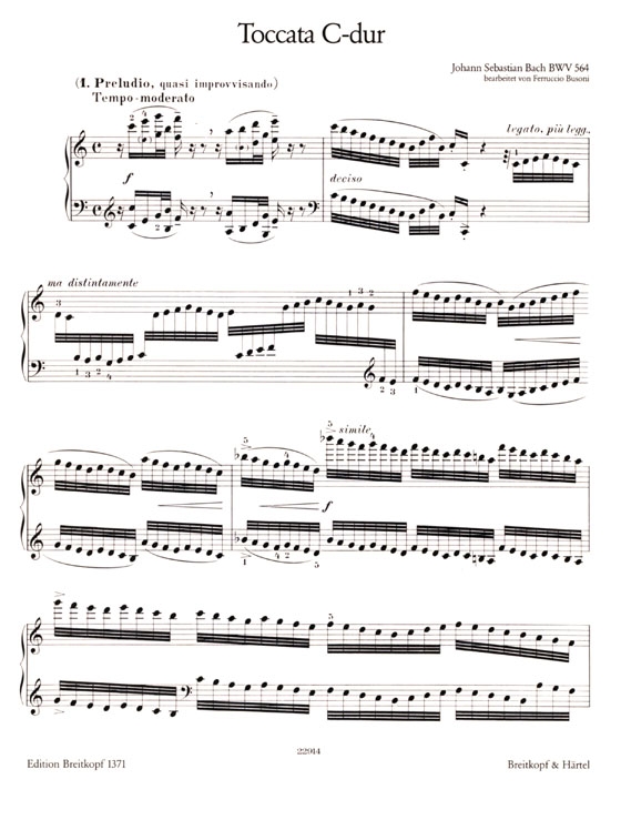Bach-Busoni【Toccata C-dur , BWV 564】für Klavier Bach-Busoni【Toccata C-dur , BWV 564】für Klavier