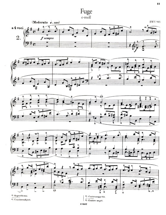J.S. Bach【Klavierwerke Busoni-Ausgabe , BandⅩⅩＩ】Fugen BWV 896 , 944-949 , 952 , 953 , Anh.180