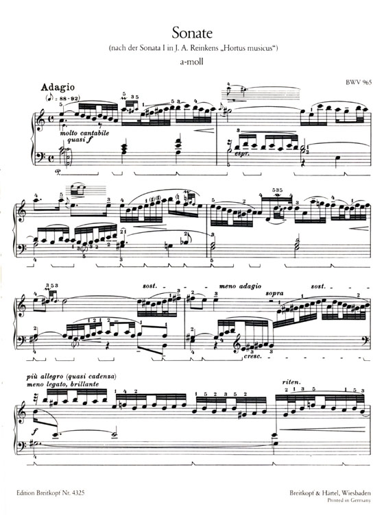 J.S. Bach【Klavierwerke Busoni-Ausgabe , Band XXV】BWV 965 , 966 , 967 , 909 , 993 , 841-843 , 951a