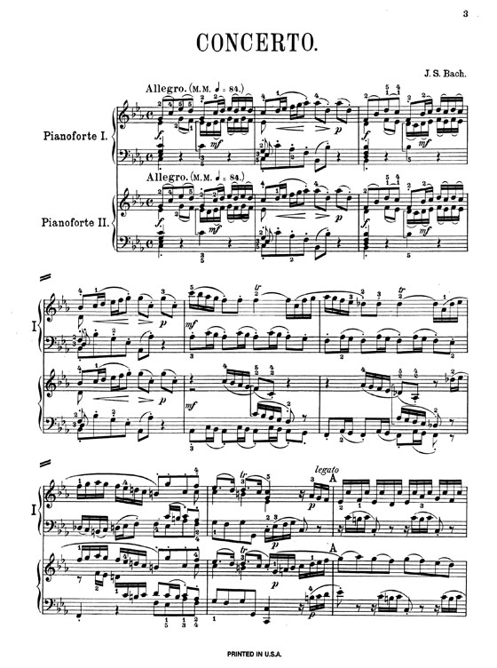 J.S. Bach【Concerto for Two Pianos in C Minor】for Two Pianos / Four Hands