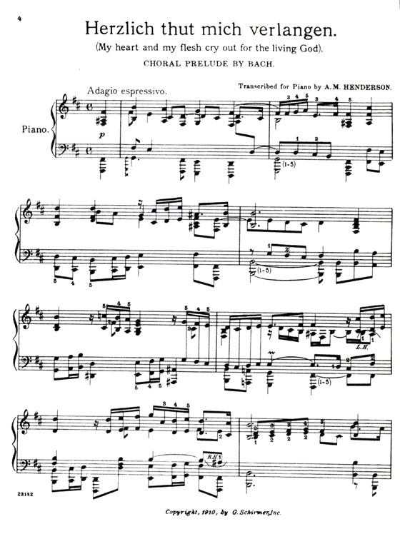 J.S. Bach【Eight Organ Chorale-Preludes】Transcribed for Piano(Henderson)