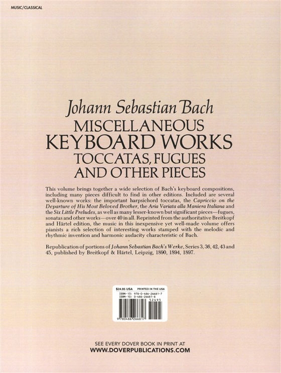 J.S. Bach【Miscellaneous Keyboard Works】Toccatas, Fugues and other Pieces