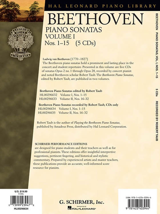 Beethoven【Piano Sonatas, Volume I, Nos. 1-15】5 CDs(CDs Only)
