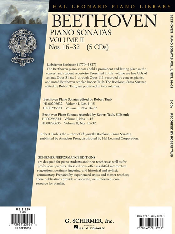 Beethoven【Piano Sonatas, VolumeⅡ, Nos. 16-32】5 CDs(CDs Only)