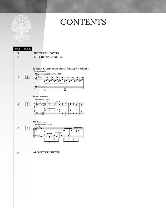 Beethoven Sonata in C-Sharp Minor, Opus 27, No. 2 (Moonlight) for the Piano