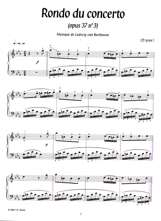 Beethoven【CD+樂譜】Le grand Répertoire pour le piano facile
