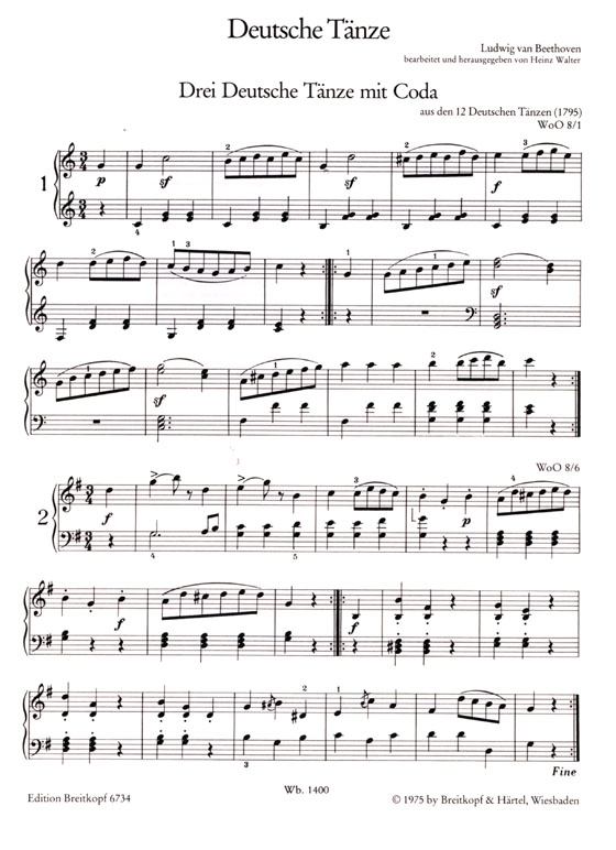 Klavierunterricht mit L.v. Beethoven【Deutsche Tänze ,WoO 8 ,WoO 13】für Klavier
