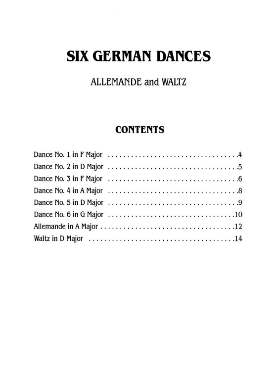 Beethoven【Six German Dances 】Allemande and Waltz for Piano