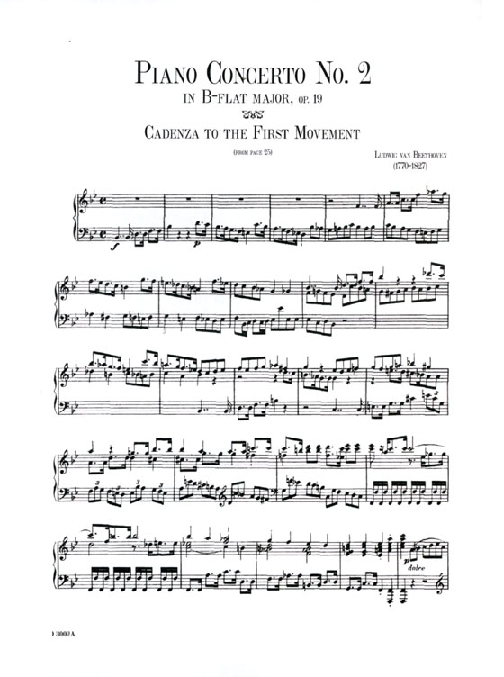 Beethoven【Piano Concerto No. 2 in B♭, Op. 19】