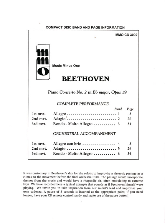 Beethoven【Piano Concerto No. 2 in B♭, Op. 19】