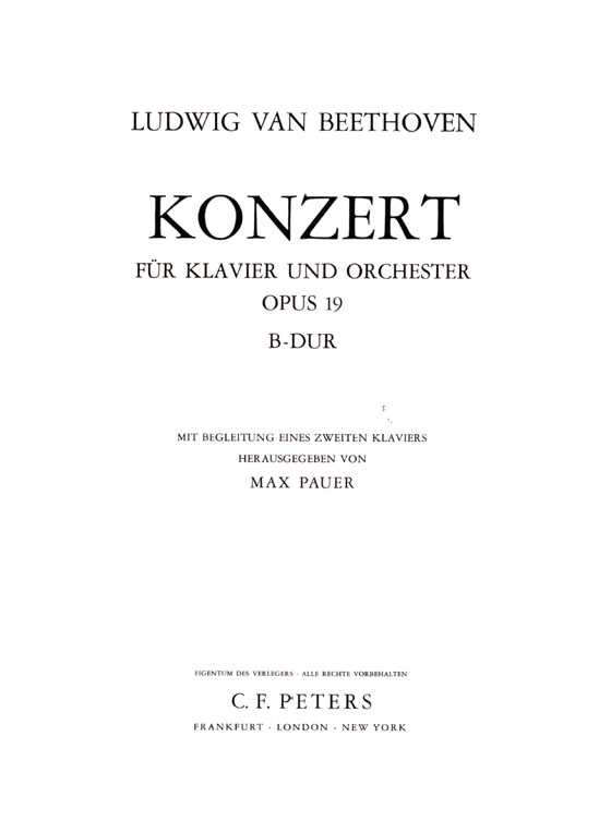 Beethoven【Klavier-Konzert B dur/ B flat major, Opus 19】2 Klaviere zu 4 Händen