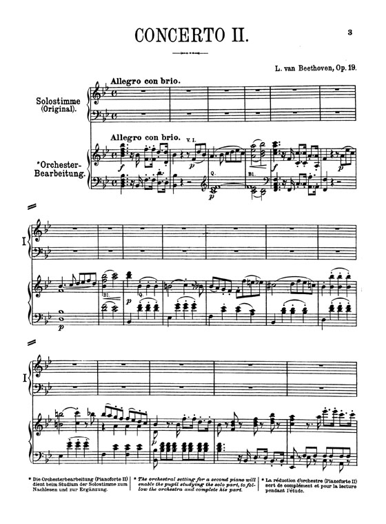 Beethoven【Piano Concerto No. 2 in B-Flat Major, Op. 19】for Two Pianos/Four Hands